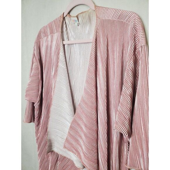 Lularoe Shirley Micropleated Duster Blush Pink Cardigan Barbiecore Coquette - Picture 2 of 7